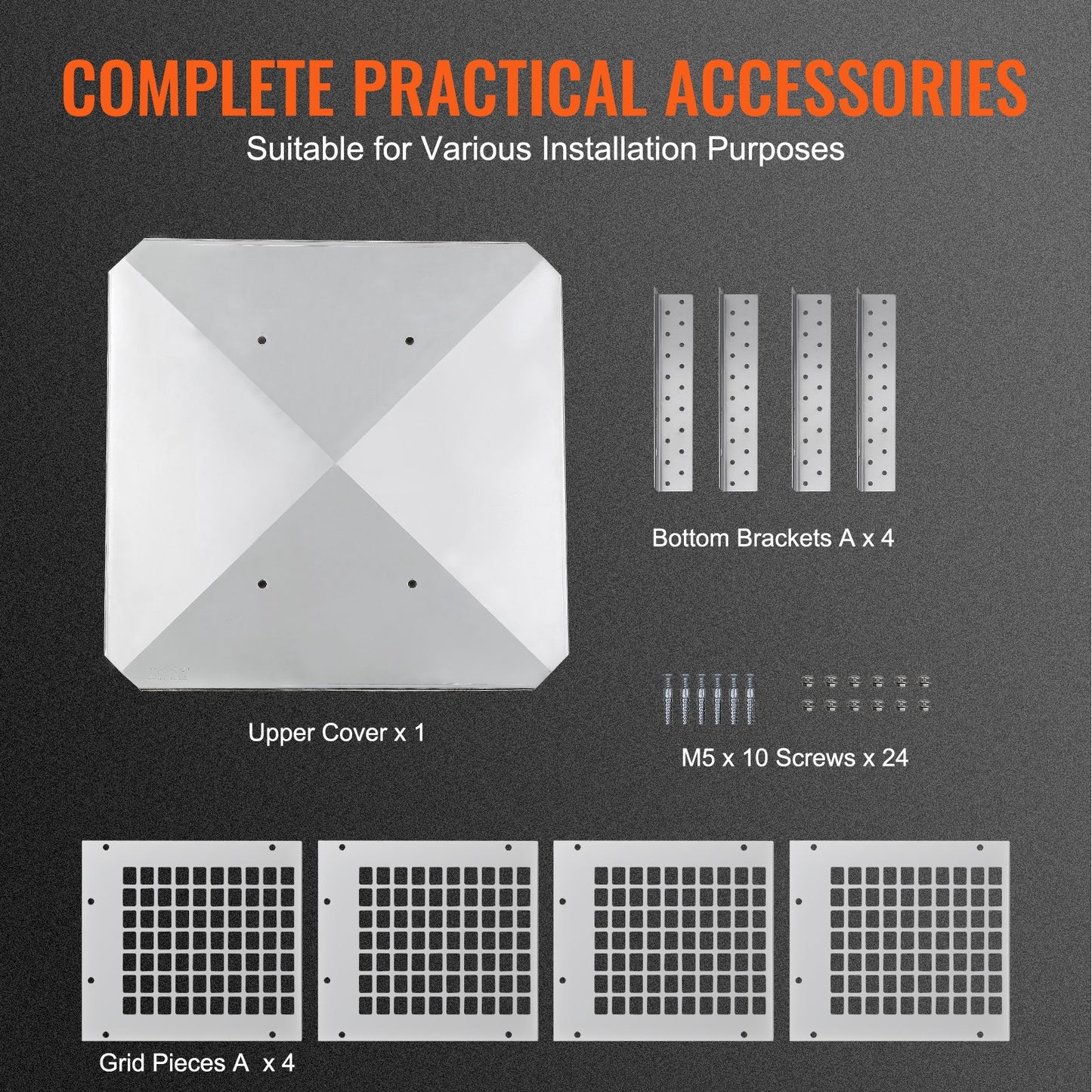 Kaminabdeckung 228,6 x 228,6 mm, Edelstahl 304, kippsicher, praktisches Zubehör, einfache Montage, passend für Kaminrohre mit Drahtgitterabdeckung und Tondachziegeln, silberfarben