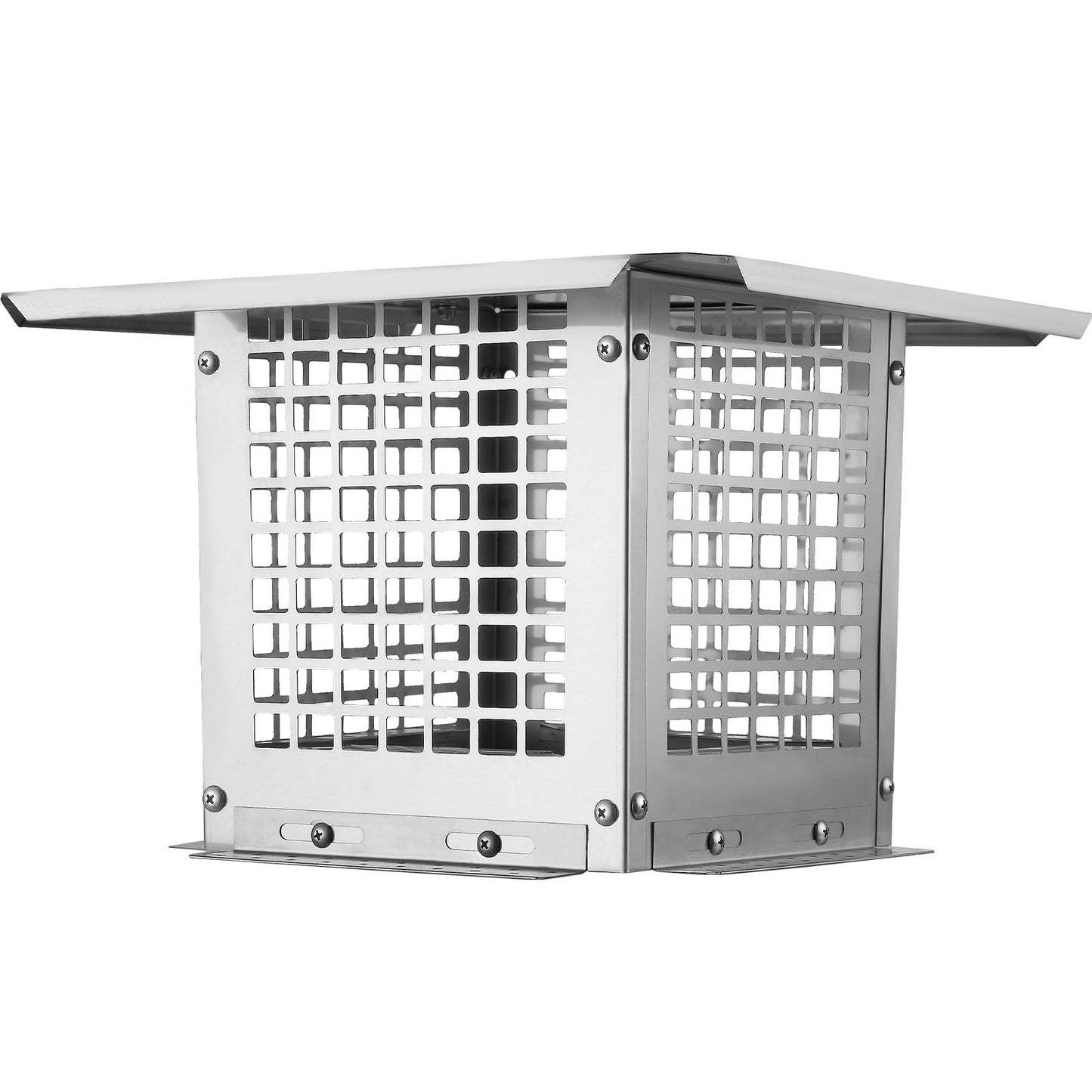 Kaminabdeckung 228,6 x 228,6 mm, Edelstahl 304, kippsicher, praktisches Zubehör, einfache Montage, passend für Kaminrohre mit Drahtgitterabdeckung und Tondachziegeln, silberfarben