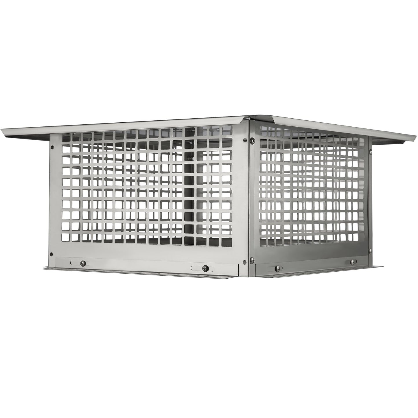 Kaminabdeckung, 431,8 x 431,8 mm, aus Edelstahl 304, kippsicher, praktisches Zubehör, einfache Montage, passend für Kaminrohre mit Drahtgitterabdeckung und Tondachziegeln, silberfarben