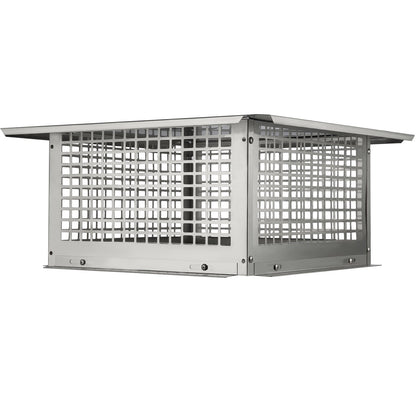 Kaminabdeckung, 431,8 x 431,8 mm, aus Edelstahl 304, kippsicher, praktisches Zubehör, einfache Montage, passend für Kaminrohre mit Drahtgitterabdeckung und Tondachziegeln, silberfarben