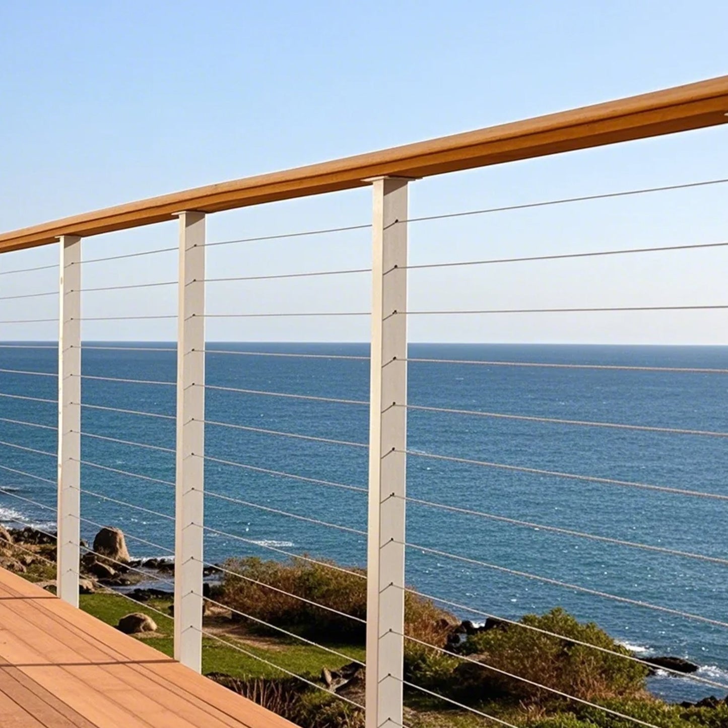 Wire Rope Kit, 1/16" 330 ft 304 Stainless Steel Cable with 80 Sleeves and 20 Thimbles, 450 lbs Breaking Strength, 7x7 Strands Marine Aircraft Grade for Handrail Stair Decking Fence Outdoors