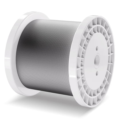 Wire Rope Kit, 1/8" 1000 ft 316 Stainless Steel Cable with Cutter and Gloves, 1600 lbs Breaking Strength, 7x7 Strands Construction Marine Aircraft Grade for Handrail Stair Decking Fence Outdoors