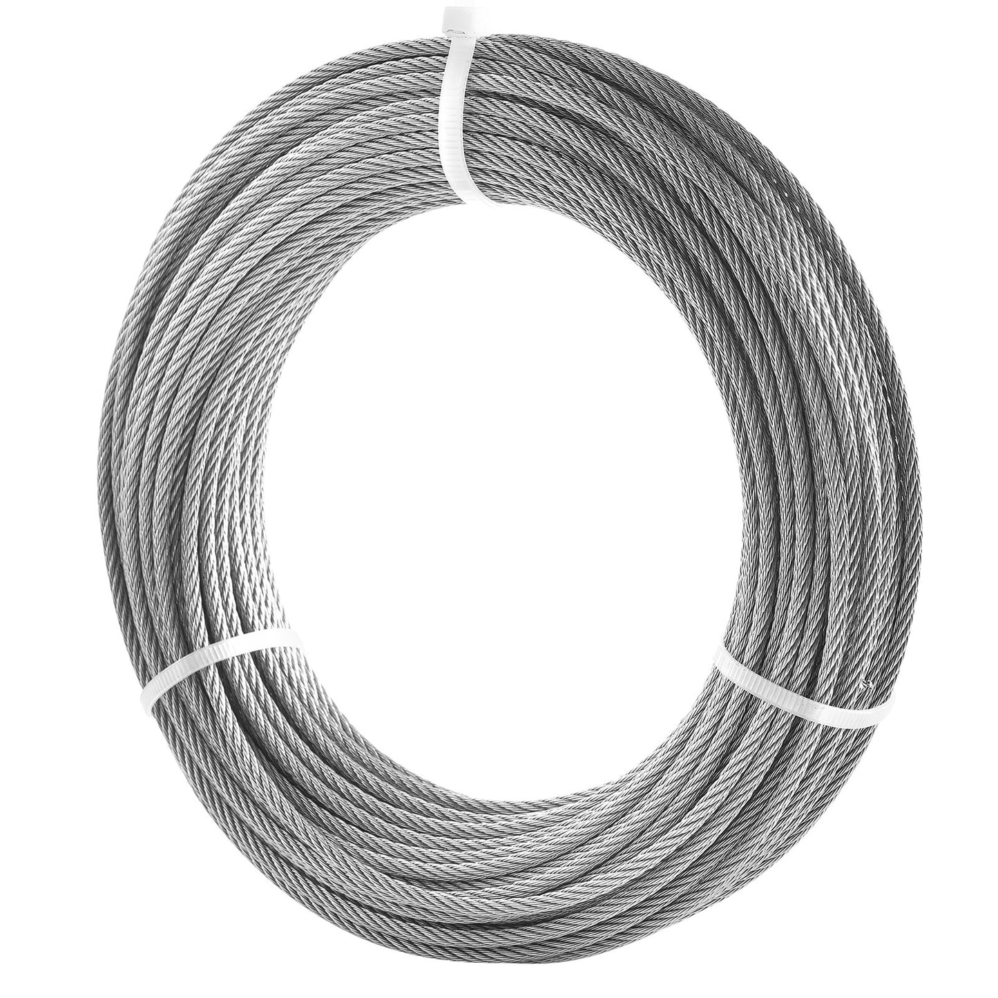 Wire Rope Kit, 1/8" 100 ft 316 Stainless Steel Cable with 20 Sleeves and 10 Thimbles, 1600 lbs Breaking Strength, 7x7 Strands Marine Aircraft Grade for Handrail Stair Decking Fence Outdoors
