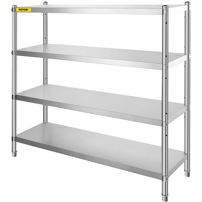 Storage Shelf, 4-Tier Stainless Steel Shelving, Storage Shelving Unit, 70.9 x 17.7 x 59.1 Inch Heavy Duty Storage Rack Shelving, 1320 Lbs Total Capacity with Adjustable Height