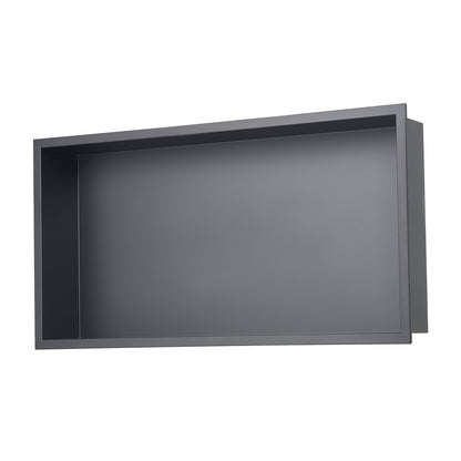 Shower Niche, 33.0 x 63.5 x 10.2 cm Recessed Wall Niche, Heavy-duty Stainless Steel Modern Soap & Shampoo Storage Organizer, Sealed Waterproof, Durable & Easy to Install, Black for Bathroom