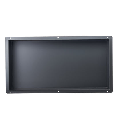 Shower Niche, 33.0 x 63.5 x 10.2 cm Frameless Recessed Wall Niche, Heavy-duty Stainless Steel Modern Shampoo Storage Organizer, Sealed Waterproof, Durable & Easy to Install, Black for Bathroom