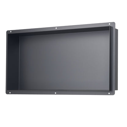 Shower Niche, 33.0 x 63.5 x 10.2 cm Frameless Recessed Wall Niche, Heavy-duty Stainless Steel Modern Shampoo Storage Organizer, Sealed Waterproof, Durable & Easy to Install, Black for Bathroom