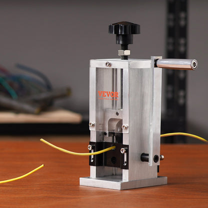 Manuelle Abisoliermaschine für Kupferdrähte (1,5–30 mm) mit Handkurbel oder Bohrmaschinenantrieb, sichtbare Abisoliertiefe, tragbarer Abisolierer mit Aluminiumrahmen für das Recycling von Kupferschrott