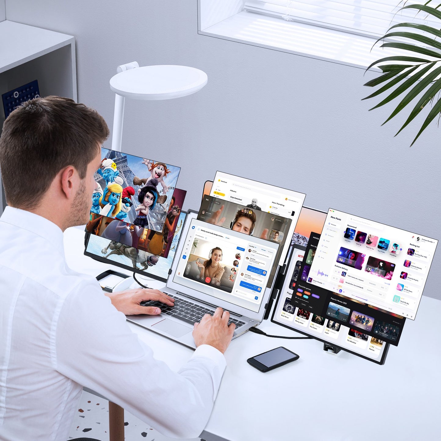 Laptop Screen Extender 35.6 cm HD 1080P Portable Monitor for 33-43 cm Laptop