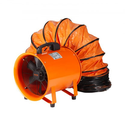 Tragbarer Ventilator, 203,2 mm Hochleistungs-Zylinderventilator mit 5 m Abluftschlauch, 145 W starker Werkstattabluftventilator mit 1020 CFM, Industrielüfter zum Absaugen von Staub, Rauch und Rauch in Haus/Werkstatt