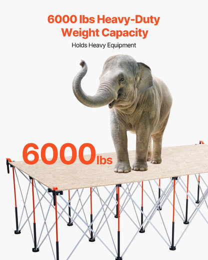 Portable Folding Workstand, 2455 x 1260 mm Collapsible Workbench, 2724 kg Weight Capacity, No Assembly Foldable Work Stand with Storage Bag, Table Top NOT Included, for Garage Workshop Outdoor