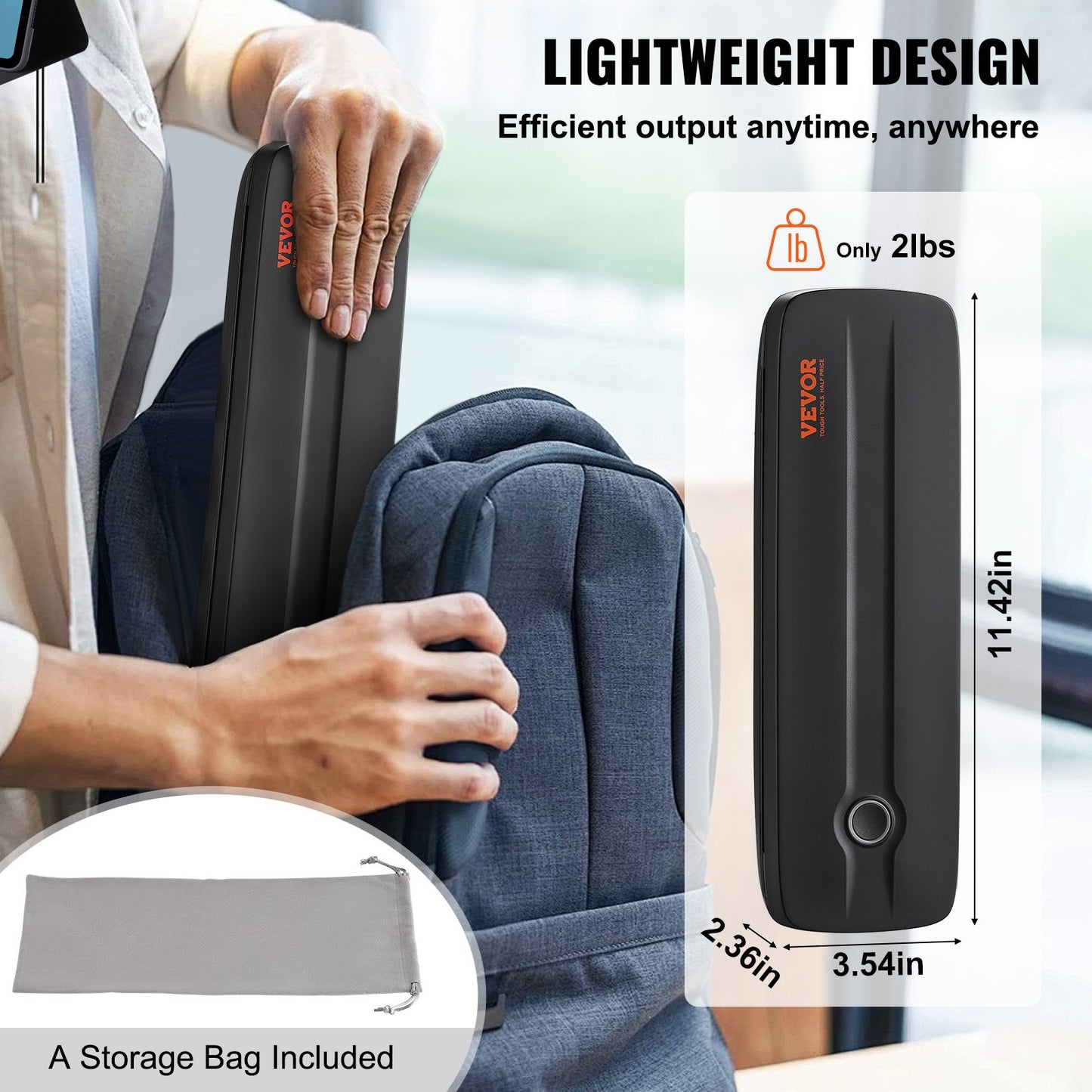 Portable Thermal Printer - 2600mAh Battery, 300 DPI, Bluetooth Inkless Mobile Printer for A4, A5 & 8.5" x 11" Thermal Paper, Compatible with iOS, Android & Laptop, for Travel, Office & Home Use