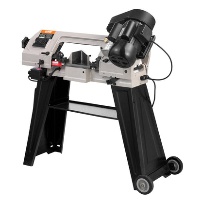 Metal Horizontal Band Saw, 102 x 152 mm(4 in x 6 in) Rectangular Cutting Capacity, 220V Metal Vertical Cutting Bandsaw with 550W Motor, 0-45° Angle Adjustment, Variable Speed, for Metal, Wood, and Plastic