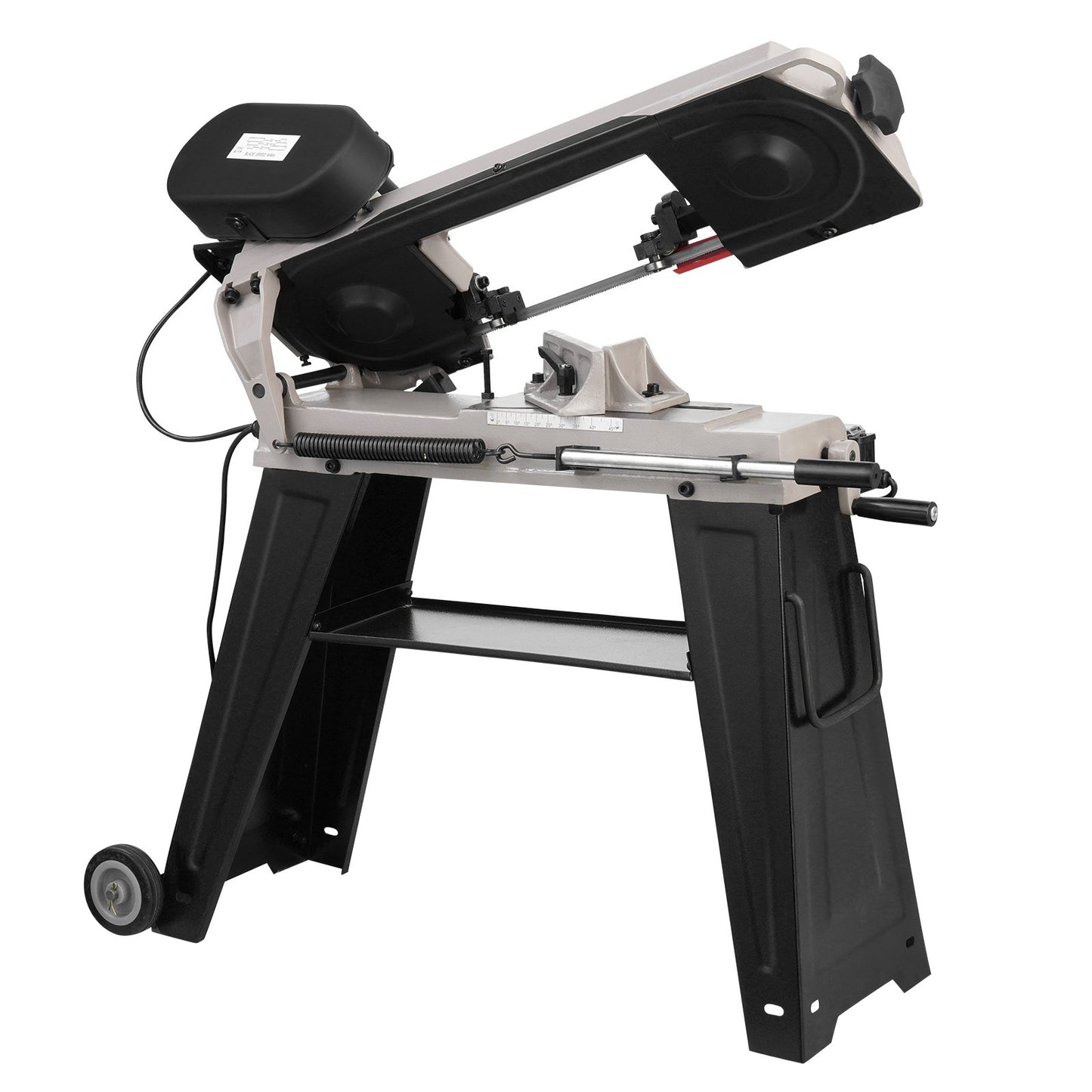 Metal Horizontal Band Saw, 102 x 152 mm(4 in x 6 in) Rectangular Cutting Capacity, 220V Metal Vertical Cutting Bandsaw with 550W Motor, 0-45° Angle Adjustment, Variable Speed, for Metal, Wood, and Plastic