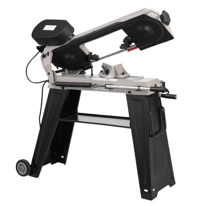 Metal Horizontal Band Saw, 102 x 152 mm(4 in x 6 in) Rectangular Cutting Capacity, 220V Metal Vertical Cutting Bandsaw with 550W Motor, 0-45° Angle Adjustment, Variable Speed, for Metal, Wood, and Plastic