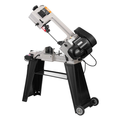 Metal Horizontal Band Saw, 102 x 152 mm(4 in x 6 in) Rectangular Cutting Capacity, 220V Metal Vertical Cutting Bandsaw with 550W Motor, 0-45° Angle Adjustment, Variable Speed, for Metal, Wood, and Plastic