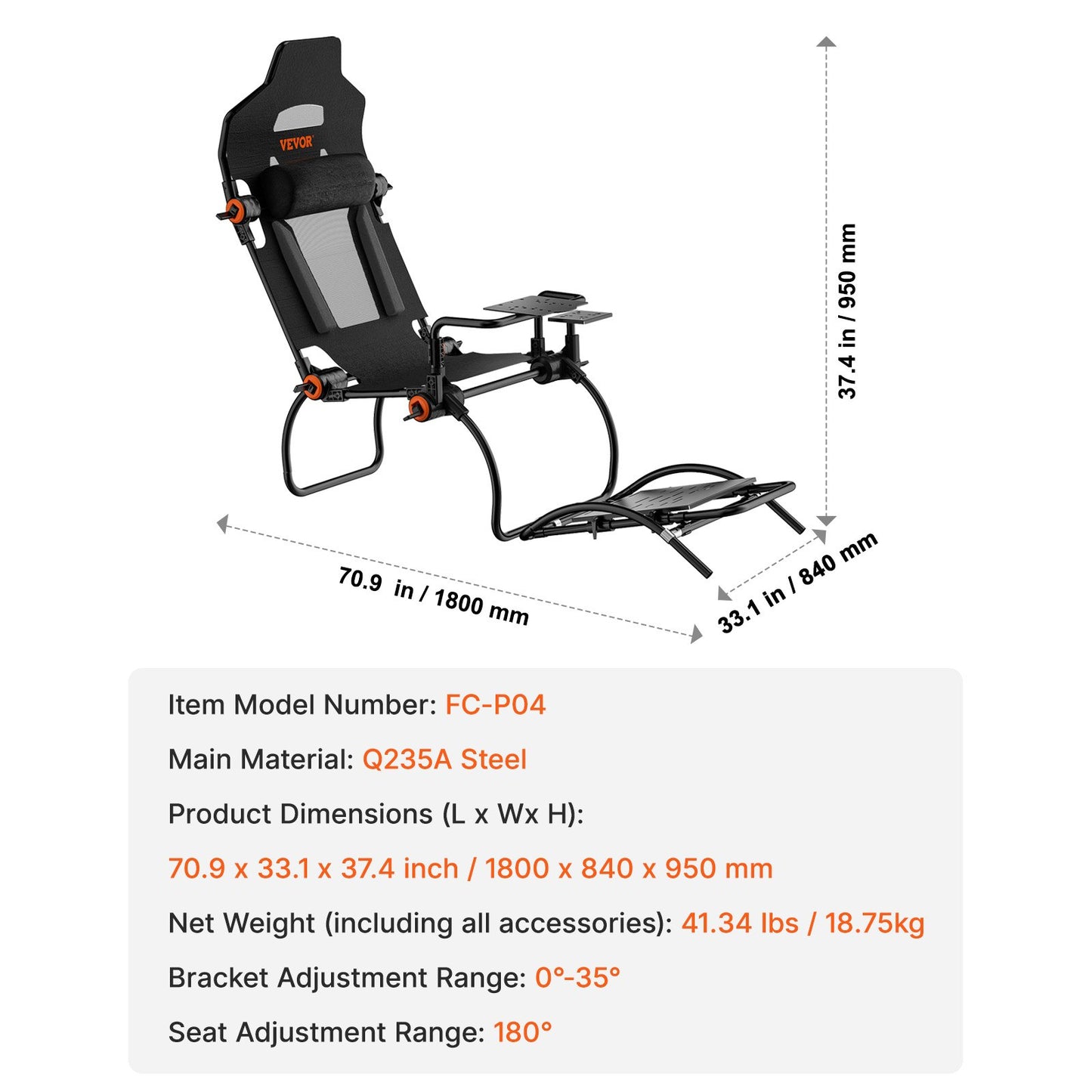 Klappbarer Rennlenkradständer für Logitech G923/G920/G29, Lenkradständer und Fußpedalwinkel verstellbar, tragbares Stahl-Fahrsimulator-Cockpit – Thrustmaster T248P, GT-/Formel-Modus, große Ausführung