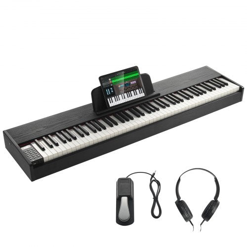 Gewichtetes Digitalpiano, 88 vollgewichtete Tasten, elektrisches Klavier mit zwei Tastaturen und Lautsprechern, Sustain-Pedal, Kopfhöreranschluss, 200 Klangfarben und Rhythmen, unterstützt Bluetooth/USB/MIDI, für Anfänger und Lehrer