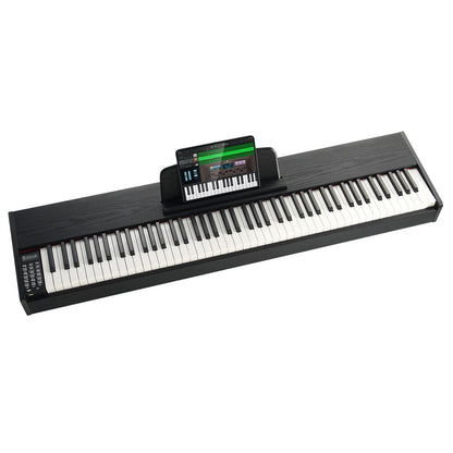 Gewichtetes Digitalpiano, 88 vollgewichtete Tasten, elektrisches Klavier mit zwei Tastaturen und Lautsprechern, Sustain-Pedal, Kopfhöreranschluss, 200 Klangfarben und Rhythmen, unterstützt Bluetooth/USB/MIDI, für Anfänger und Lehrer
