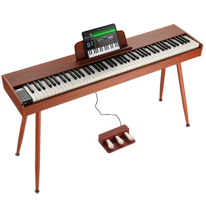Gewichtetes Digitalpiano, 88 vollgewichtete Tasten, elektrisches Piano mit zwei Tastaturen und Lautsprechern, vierbeiniger Klavierständer mit Kopfhöreranschluss, 200 Klangfarben und Rhythmen, unterstützt Bluetooth/USB/MIDI, für Anfänger