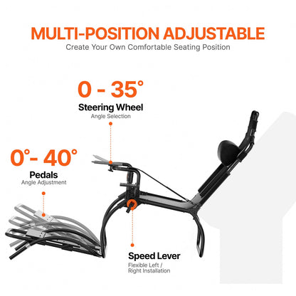 Zusammenklappbarer Rennlenkradständer für Logitech G923/G920/G29, Lenkradständer und Fußpedalwinkel verstellbar, tragbarer Fahrsimulator aus Stahl – Thrustmaster T248P, Fanatec, Hori, Compact