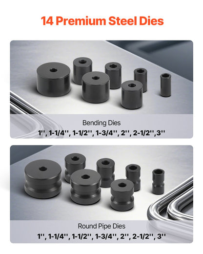 Manuelle Rohrbiegemaschine mit 14 Biegebacken, robustes 200°-Biegewerkzeug für Kupfer-, Aluminium- und Eisenrohre, ideal für Reparaturen an Klimaanlagen, Kühlschränken und Autos.