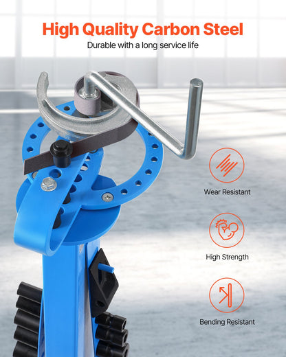 Manuelle Rohrbiegemaschine mit 14 Biegebacken, robustes 200°-Biegewerkzeug für Kupfer-, Aluminium- und Eisenrohre, ideal für Reparaturen an Klimaanlagen, Kühlschränken und Autos.