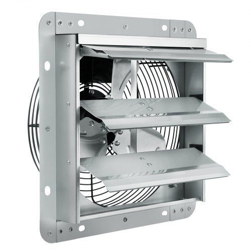 Jalousie-Abluftventilator, 254 mm, Hochgeschwindigkeits-Dachbodenventilator mit 1400 U/min und 753 CFM, Aluminium-Wandmontage, mit Wechselstrommotor, Belüftung und Kühlung für Gewächshäuser, Garagen, Schuppen und Werkstätten