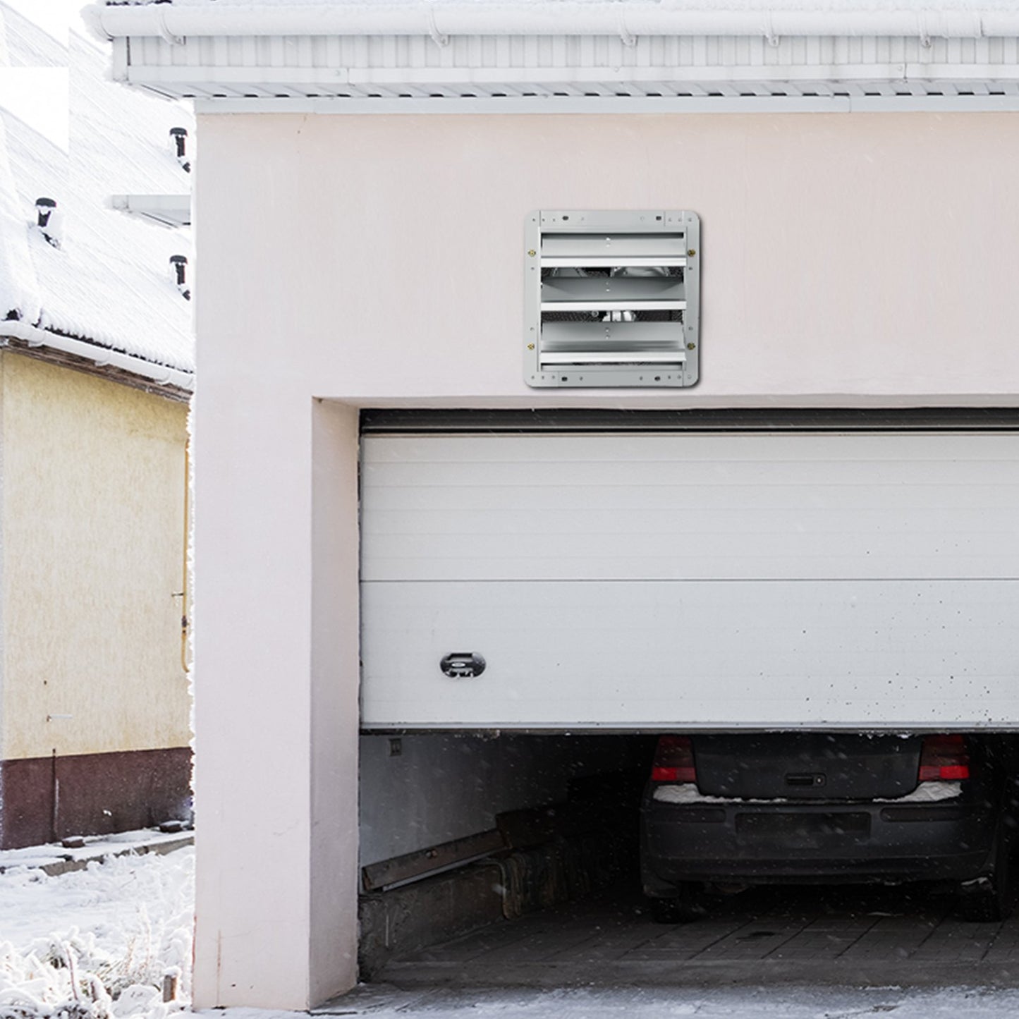 Jalousie-Abluftventilator, 254 mm, Hochgeschwindigkeits-Dachbodenventilator mit 1400 U/min und 753 CFM, Aluminium-Wandmontage, mit Wechselstrommotor, Belüftung und Kühlung für Gewächshäuser, Garagen, Schuppen und Werkstätten