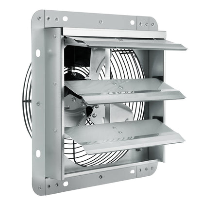 Jalousie-Abluftventilator, 254 mm, Hochgeschwindigkeits-Dachbodenventilator mit 1400 U/min und 753 CFM, Aluminium-Wandmontage, mit Wechselstrommotor, Belüftung und Kühlung für Gewächshäuser, Garagen, Schuppen und Werkstätten