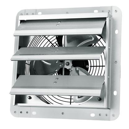 Jalousie-Abluftventilator, 254 mm, Hochgeschwindigkeits-Dachbodenventilator mit 1400 U/min und 753 CFM, Aluminium-Wandmontage, mit Wechselstrommotor, Belüftung und Kühlung für Gewächshäuser, Garagen, Schuppen und Werkstätten