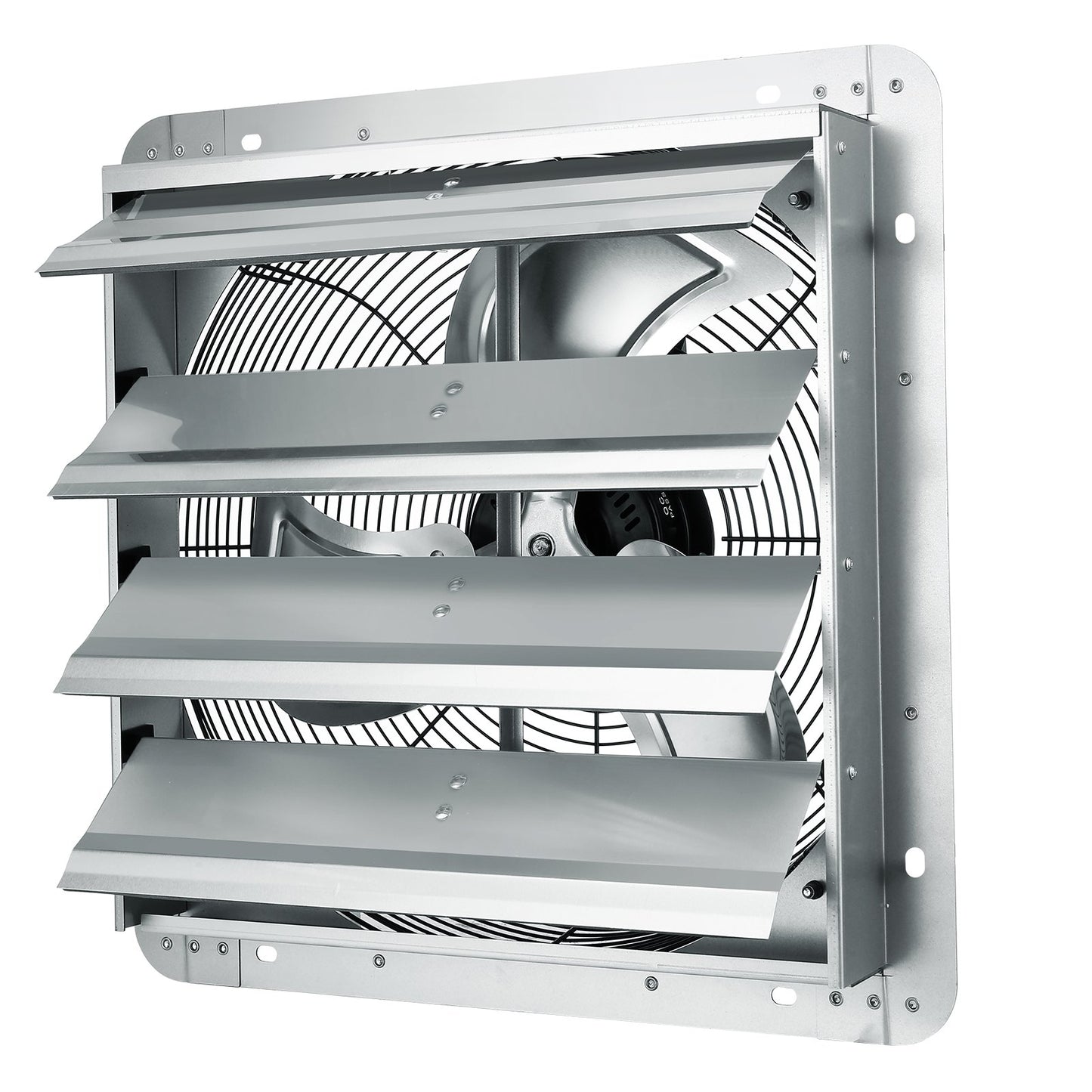 Jalousie-Abluftventilator, 406 mm, Hochgeschwindigkeits-Dachbodenventilator mit 1400 U/min und 2000 CFM, Aluminium-Wandmontage, mit Wechselstrommotor, Belüftung und Kühlung für Gewächshäuser, Garagen, Schuppen und Werkstätten