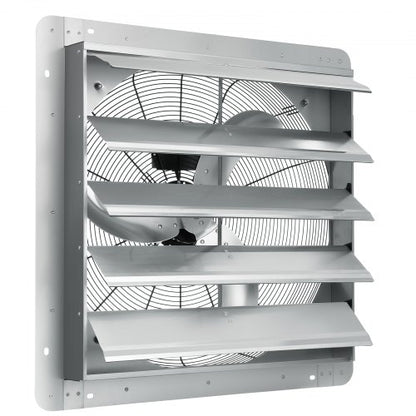 Jalousie-Abluftventilator, 610 mm, Hochgeschwindigkeits-Dachbodenventilator mit 1400 U/min und 2892 CFM, Aluminium-Wandmontage, mit Wechselstrommotor, Belüftung und Kühlung für Gewächshäuser, Garagen, Schuppen und Werkstätten