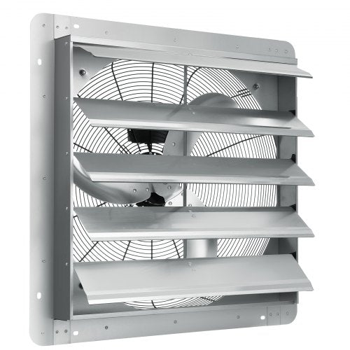 Jalousie-Abluftventilator, 610 mm, Hochgeschwindigkeits-Dachbodenventilator mit 1400 U/min und 2892 CFM, Aluminium-Wandmontage, mit Wechselstrommotor, Belüftung und Kühlung für Gewächshäuser, Garagen, Schuppen und Werkstätten
