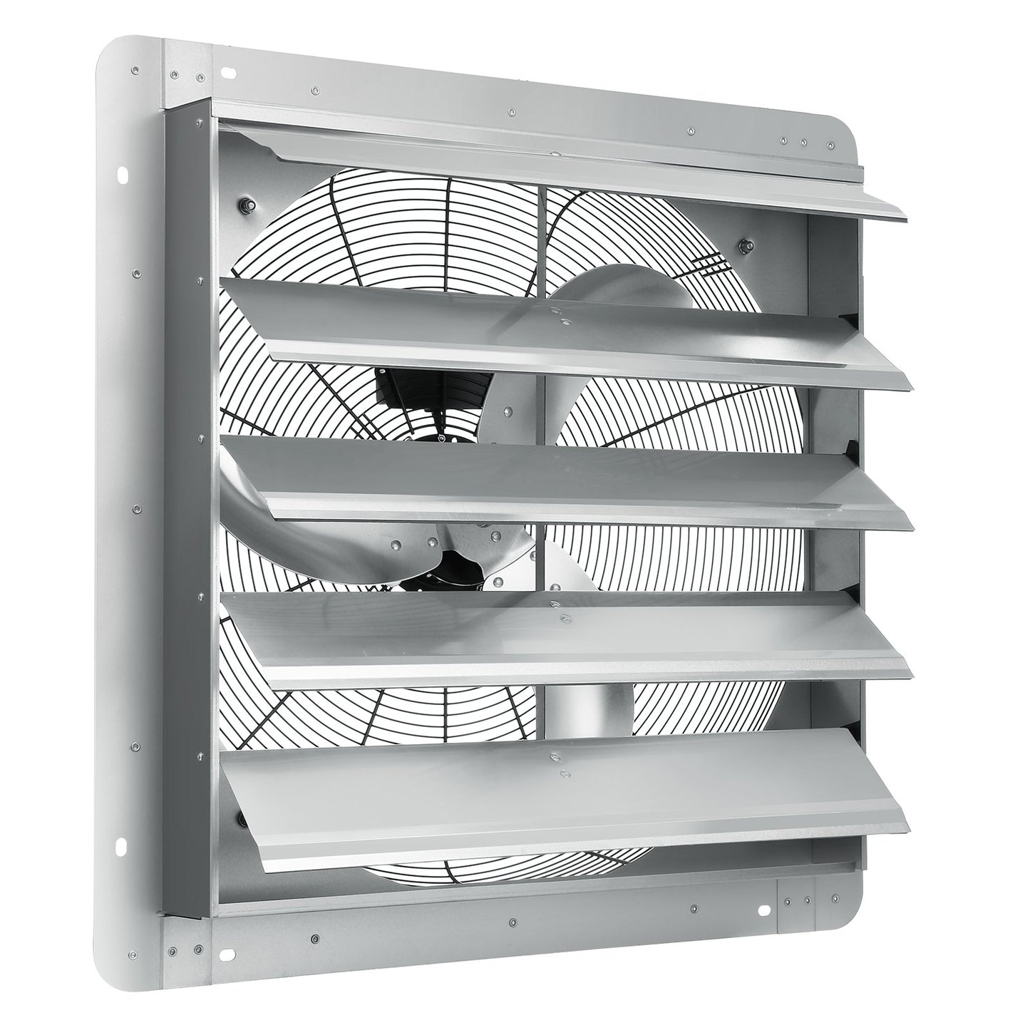 Jalousie-Abluftventilator, 610 mm, Hochgeschwindigkeits-Dachbodenventilator mit 1400 U/min und 2892 CFM, Aluminium-Wandmontage, mit Wechselstrommotor, Belüftung und Kühlung für Gewächshäuser, Garagen, Schuppen und Werkstätten