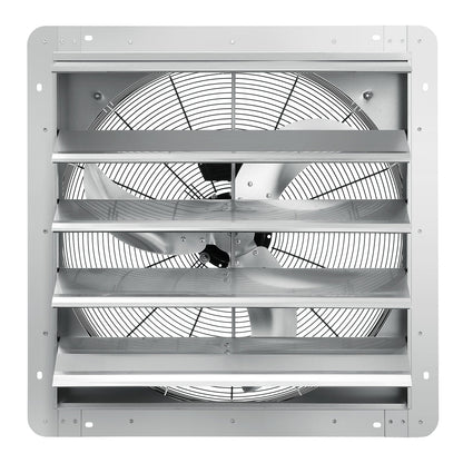 Jalousie-Abluftventilator, 610 mm, Hochgeschwindigkeits-Dachbodenventilator mit 1400 U/min und 2892 CFM, Aluminium-Wandmontage, mit Wechselstrommotor, Belüftung und Kühlung für Gewächshäuser, Garagen, Schuppen und Werkstätten