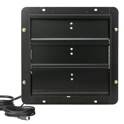 Jalousie-Abluftventilator, 356 mm mit Temperatur- und Feuchtigkeitsregler, EC-Motor, 1024 CFM, drehzahlverstellbarer Wandventilator für Dachböden, Belüftung und Kühlung für Gewächshäuser, Garagen, Schuppen