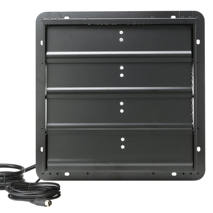 Jalousie-Abluftventilator, 406 mm mit Temperatur- und Feuchtigkeitsregler, EC-Motor, 1747 CFM, drehzahlverstellbarer Wandventilator für Dachböden, Belüftung und Kühlung für Gewächshäuser, Garagen, Schuppen