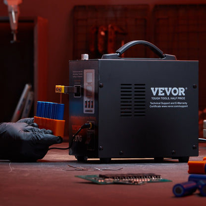 Akku-Punktschweißgerät, 737G Impuls-Punktschweißgerät, tragbare Hochleistungs-Akku-Schweißstation mit 2 Schweißmodi und LED-Beleuchtung für 0,12 mm Reinnickel, 18650/14500 Akkupack