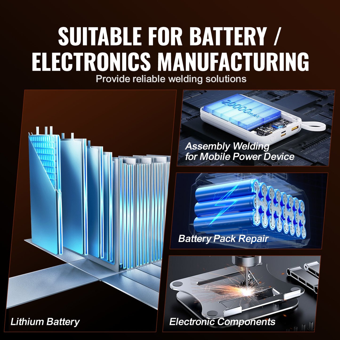 Akku-Punktschweißgerät, 788H Impuls-Punktschweißgerät &amp; Akkuladegerät, tragbare Hochleistungs-Akkuschweißmaschine mit 2 Schweißmodi und LED-Beleuchtung für 0,15 mm Reinnickel, 18650 14500 Akkupacks