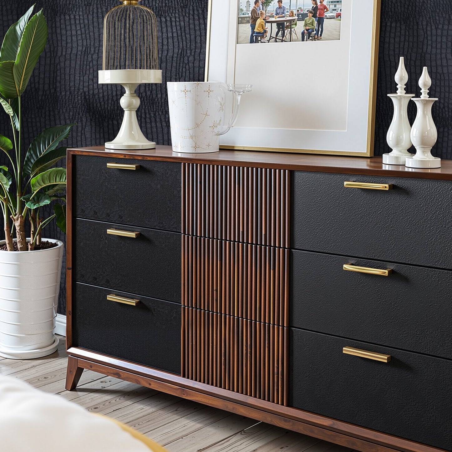 Peel and Stick Wallpaper, 40cm x 10m Contact Paper Black Cracked Texture Waterpoof Self Adhesive, Easy to Clean & Peel Wall Decorative Vinyl Roll for Bedroom Kitchen Office Bathroom