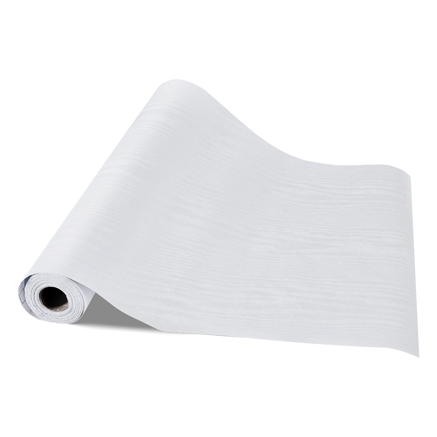 Selbstklebende Tapete, 45 cm x 10 m, Kontaktpapier, weiß, Holzmaserung, wasserfest, leicht zu reinigen und abziehbar, dekorative Vinylrolle für Schlafzimmer, Küche, Büro, Badezimmer, Schreibtisch