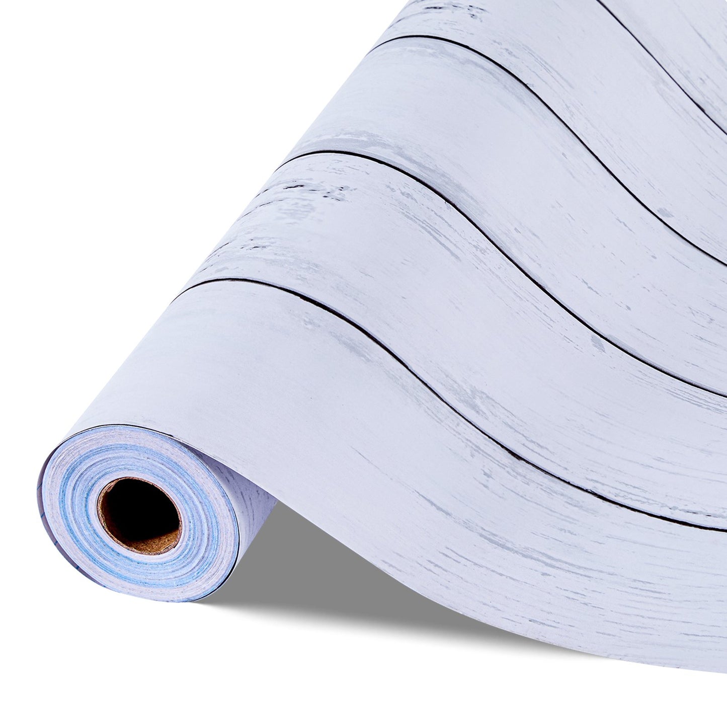 Selbstklebende Tapete, 45 cm x 12 m, Kontaktpapier, weiß, Holzstruktur, wasserfest, leicht zu reinigen und abziehbar, dekorative Vinylrolle für Schlafzimmer, Küche, Büro, Badezimmer, Schreibtisch