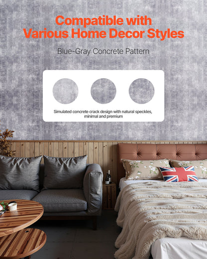 Selbstklebende, wasserfeste Kontaktfolie (40 cm x 15 m) im Industriestil, leicht zu reinigen, ideal für Schlafzimmer, Küche, Büro und Badezimmer. Dunkelgrau.