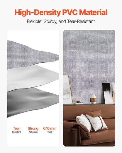 Selbstklebende, wasserfeste Kontaktfolie (40 cm x 15 m) im Industriestil, leicht zu reinigen, ideal für Schlafzimmer, Küche, Büro und Badezimmer. Dunkelgrau.