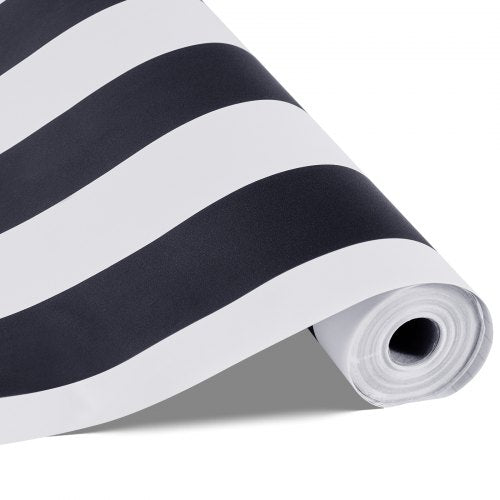 Selbstklebende Tapete, 45 cm x 15 m, Kontaktpapier, Schwarz-Weiß, modernes geometrisches Muster, wasserfest, leicht zu reinigen, dekorative Vinylrolle für Schlafzimmer, Küche, Büro, Badezimmer