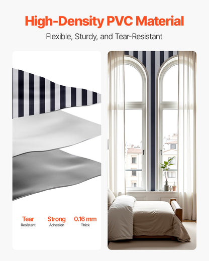 Selbstklebende Tapete, 45 cm x 15 m, Kontaktpapier, Schwarz-Weiß, modernes geometrisches Muster, wasserfest, leicht zu reinigen, dekorative Vinylrolle für Schlafzimmer, Küche, Büro, Badezimmer