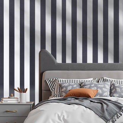 Selbstklebende Tapete, 45 cm x 15 m, Kontaktpapier, Schwarz-Weiß, modernes geometrisches Muster, wasserfest, leicht zu reinigen, dekorative Vinylrolle für Schlafzimmer, Küche, Büro, Badezimmer