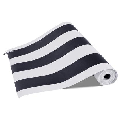 Selbstklebende Tapete, 45 cm x 15 m, Kontaktpapier, Schwarz-Weiß, modernes geometrisches Muster, wasserfest, leicht zu reinigen, dekorative Vinylrolle für Schlafzimmer, Küche, Büro, Badezimmer