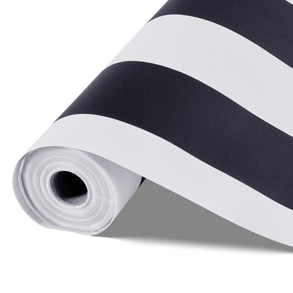 Selbstklebende Tapete, 45 cm x 15 m, Kontaktpapier, Schwarz-Weiß, modernes geometrisches Muster, wasserfest, leicht zu reinigen, dekorative Vinylrolle für Schlafzimmer, Küche, Büro, Badezimmer